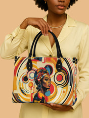 Bold Black Woman Premium Leather Handbag QR0XD110