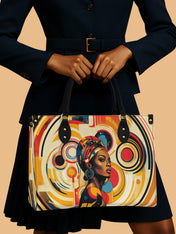 Bold Black Woman Premium Leather Handbag QR0XD110