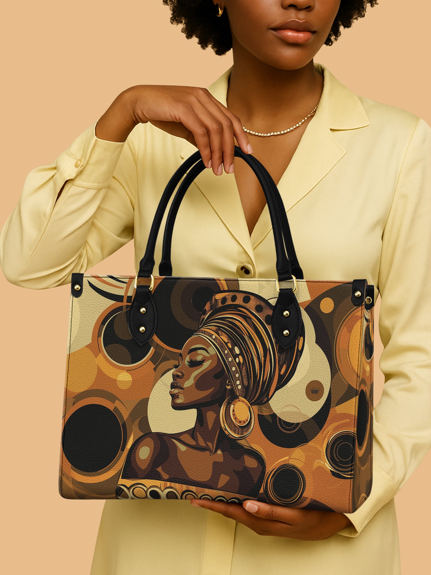 Golden Orbit Premium Leather Handbag QR0XD146