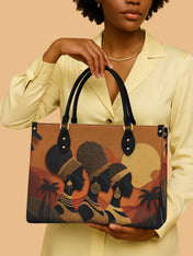 Three African Queens Premium Leather Handbag QR0HH024