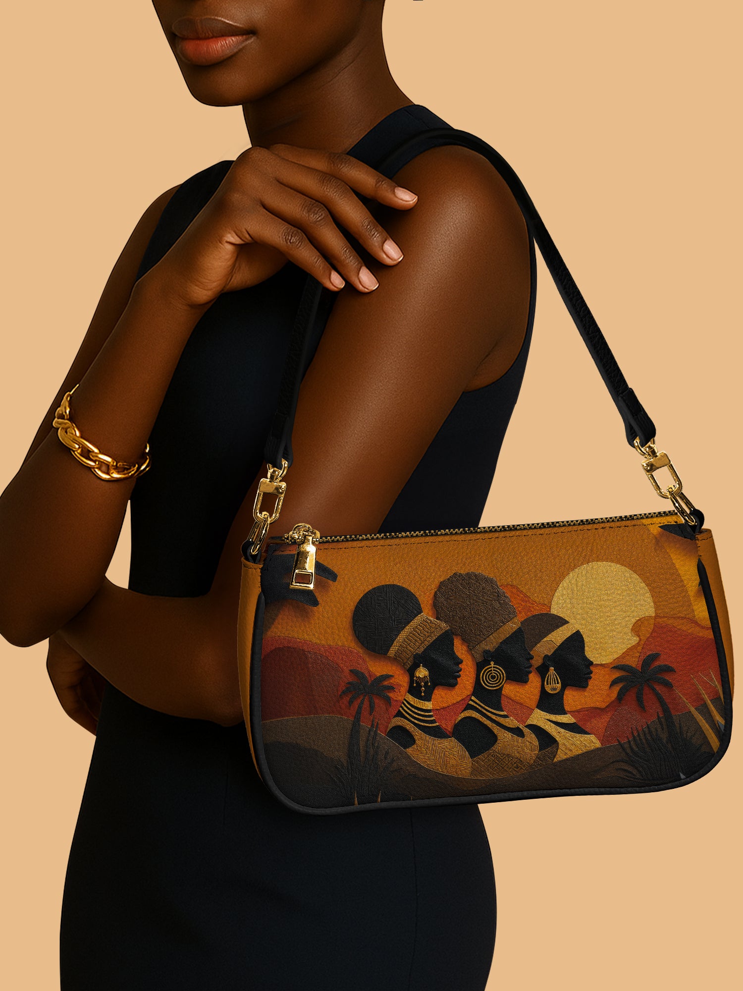 Three African Queens Classic Zip Pochette QR0HH029