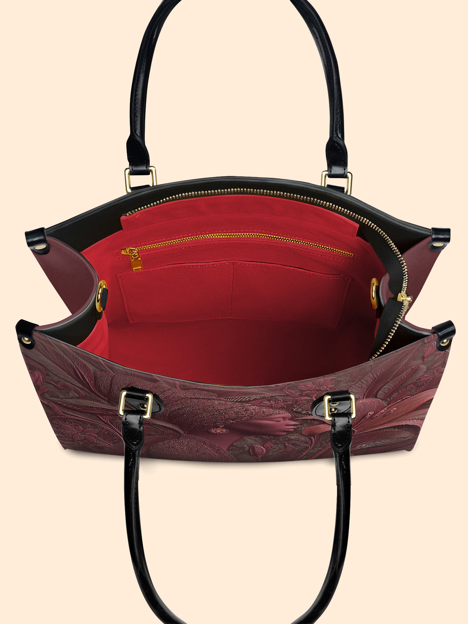 Crimson Empress Premium Leather Handbag QR0TV085