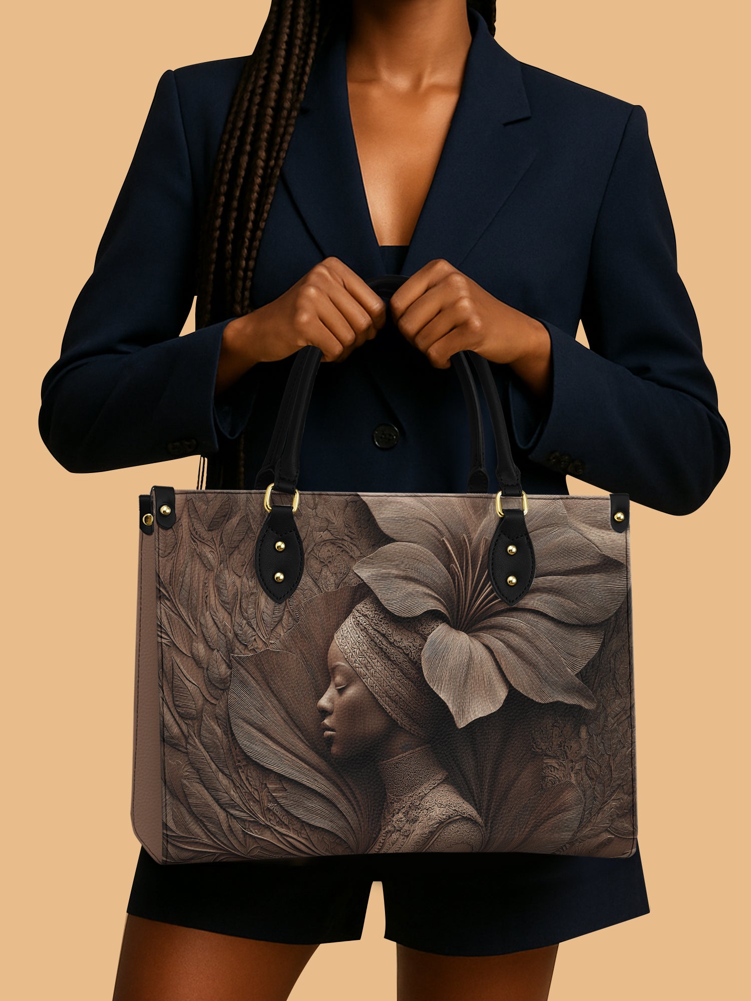 Whispering Bloom Premium Leather Handbag QR0TV083