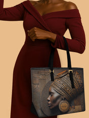 Bronze Serenity Sleek Leather Tote QR0TV150