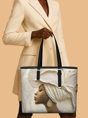 Ivory Blossom Sleek Leather Tote QR0TV124