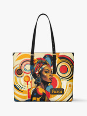 Bold Black Woman Sleek Leather Tote