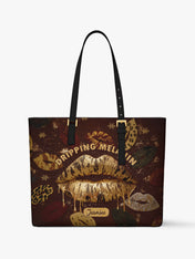 Dripping Melanin Sleek Leather Tote