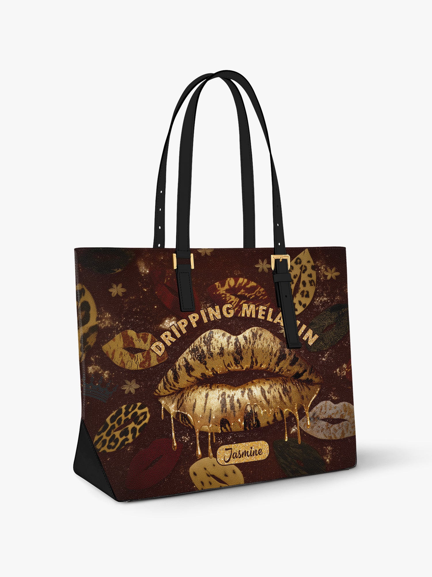 Dripping Melanin Sleek Leather Tote