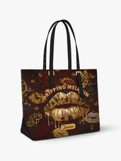 Dripping Melanin Sleek Leather Tote