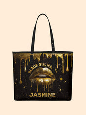 Black Girl Magic Sleek Leather Tote