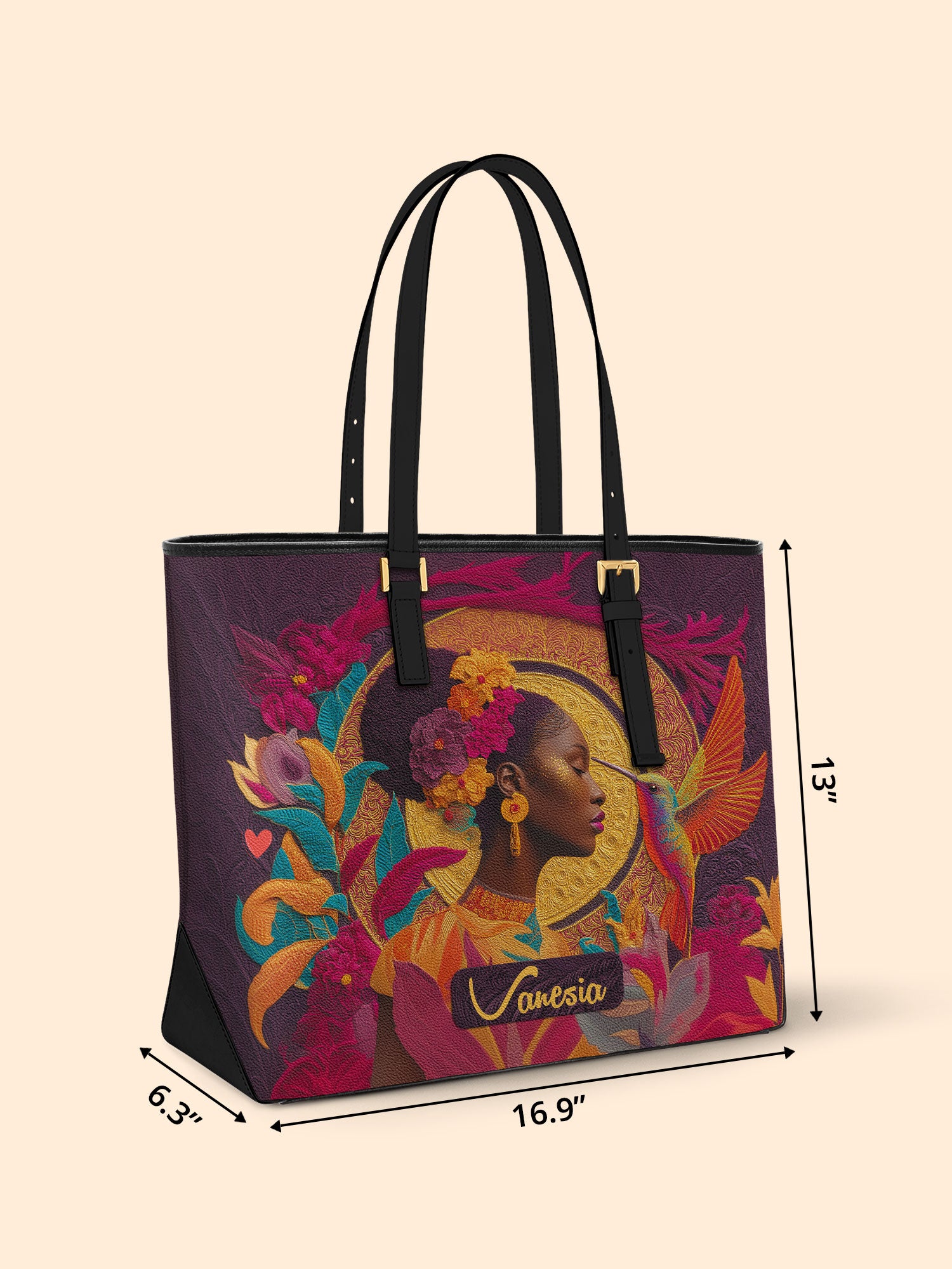 Ebony Wings Sleek Leather Tote