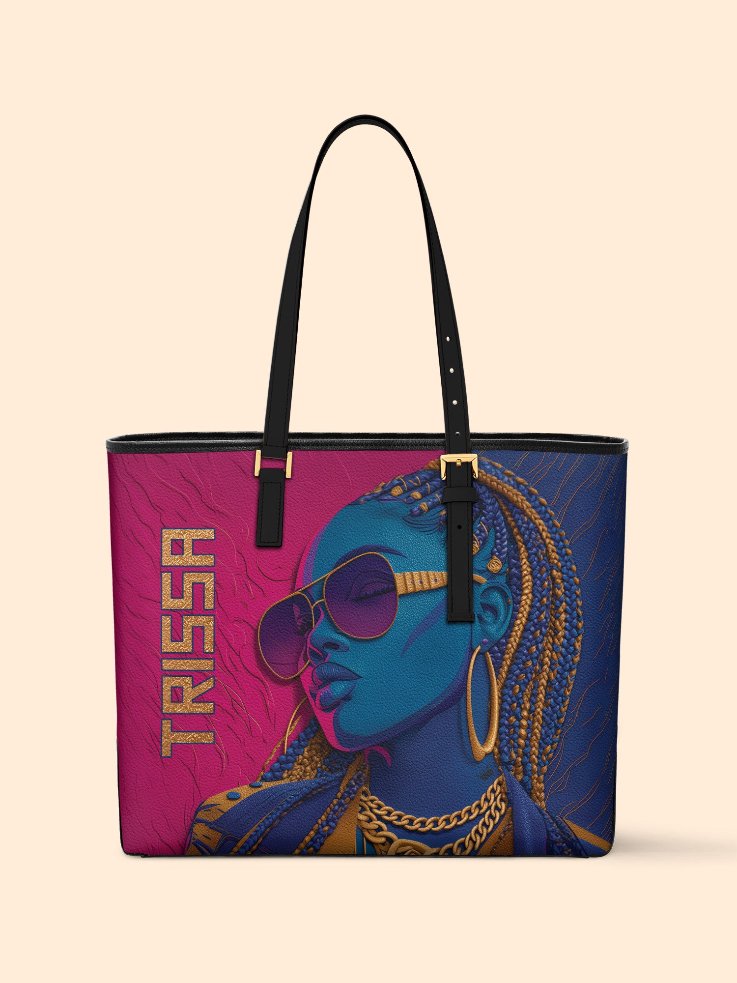 Crowned in Locs Sleek Leather Tote