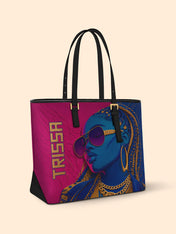 Crowned in Locs Sleek Leather Tote