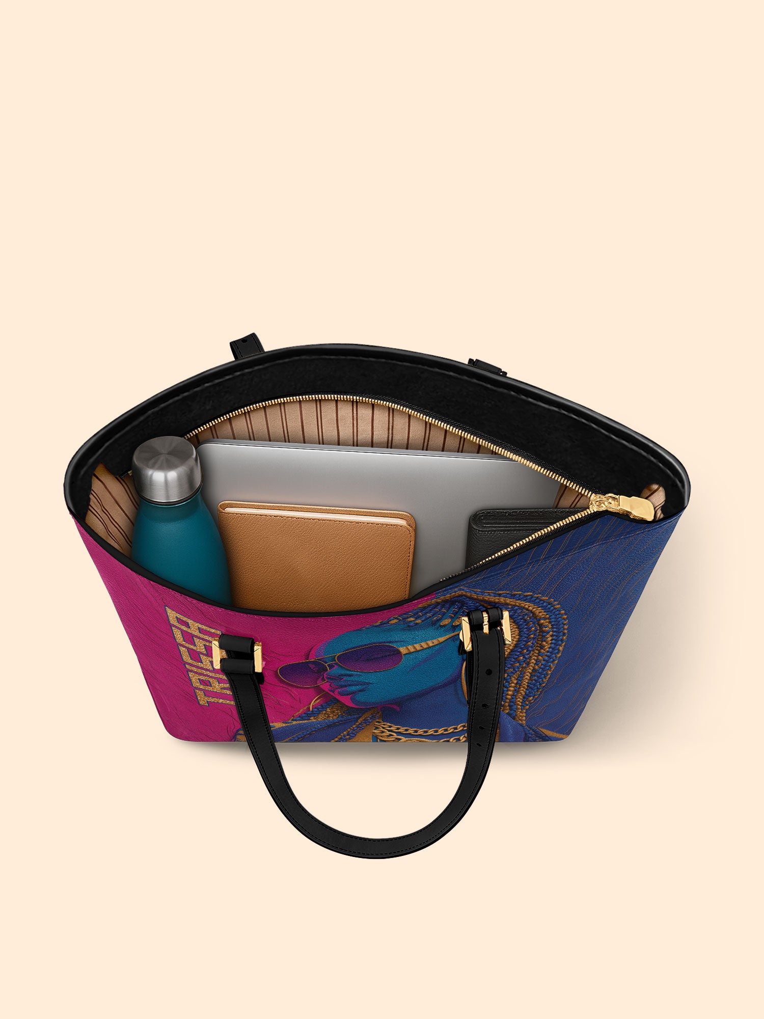 Crowned in Locs Sleek Leather Tote