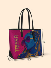 Crowned in Locs Sleek Leather Tote