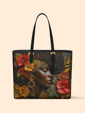 Floral Grace Sleek Leather Tote QR0XD026