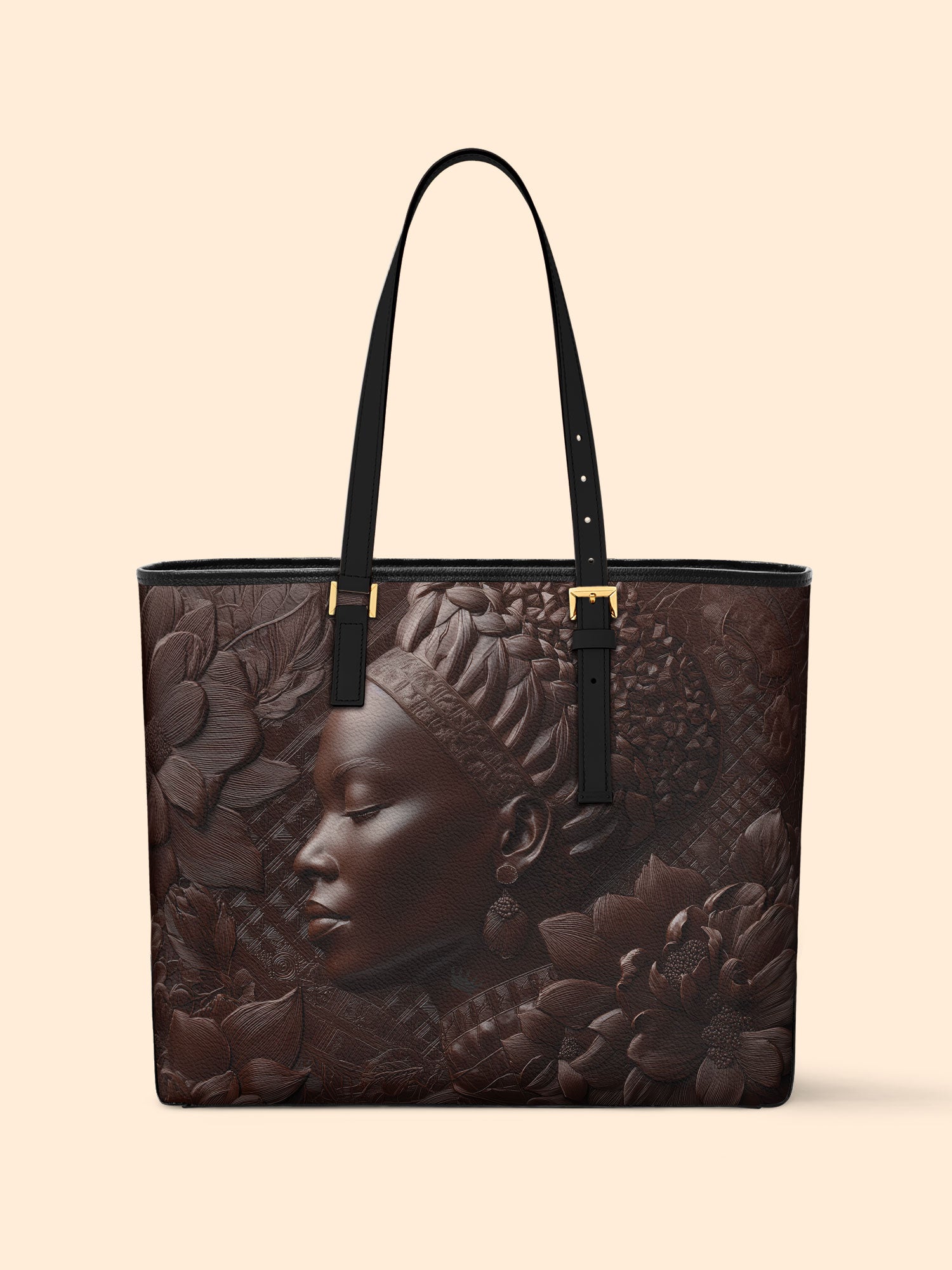 Floral Calm Sleek Leather Tote QR0XD031