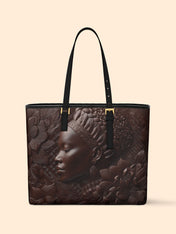 Floral Calm Sleek Leather Tote QR0XD031