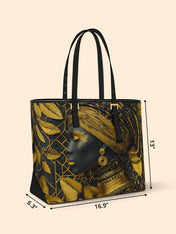 The Gilded Queen Sleek Leather Tote QR0TD029