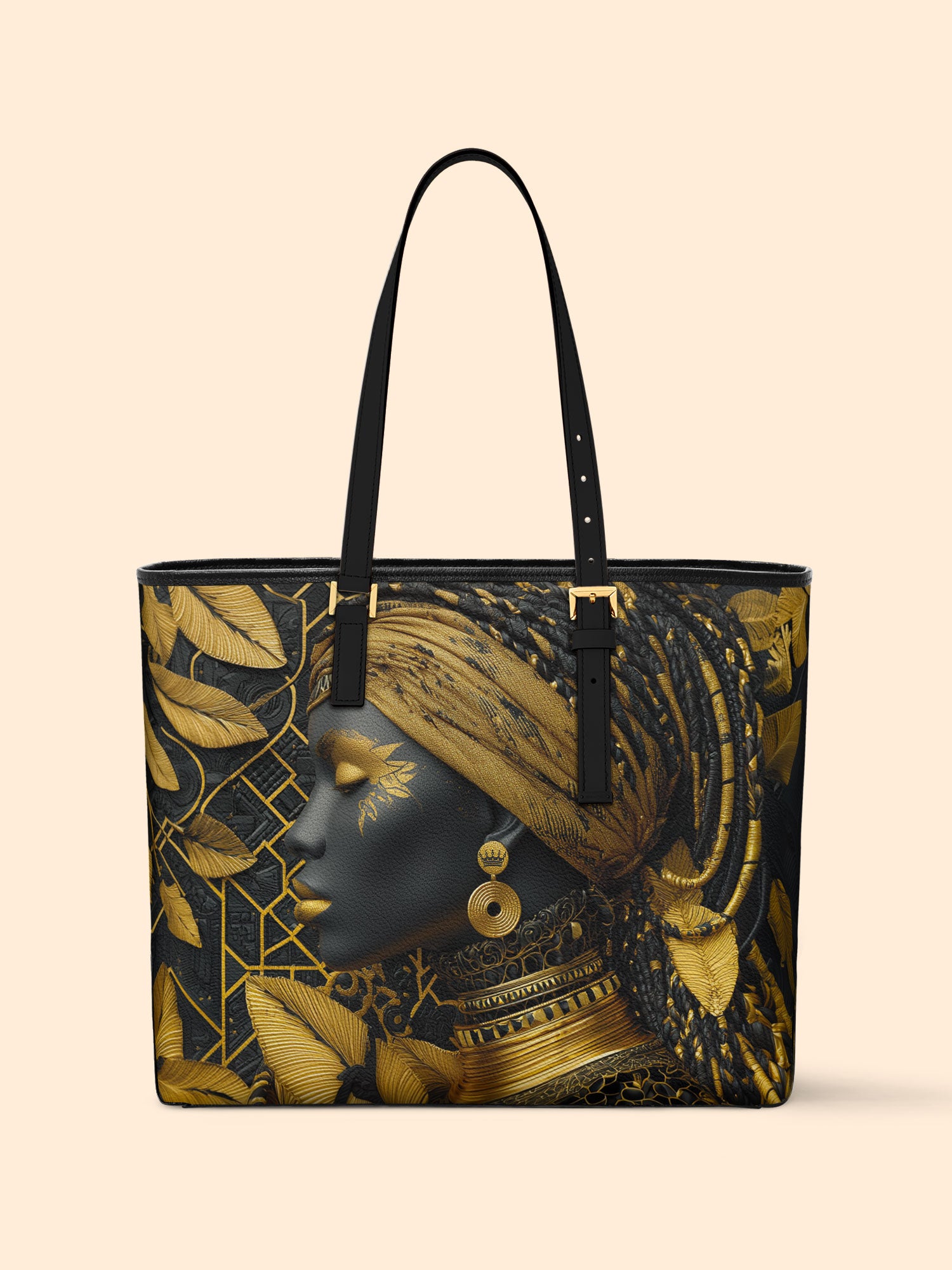 The Gilded Queen Sleek Leather Tote QR0TD029