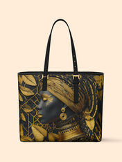The Gilded Queen Sleek Leather Tote QR0TD029