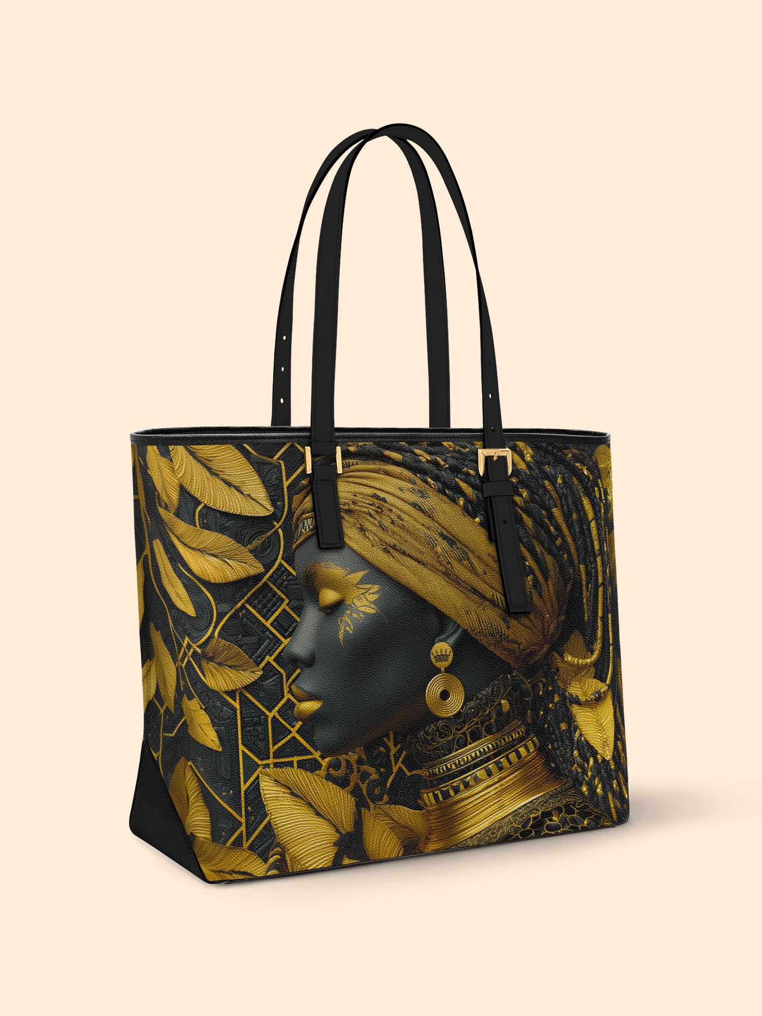 The Gilded Queen Sleek Leather Tote QR0TD029