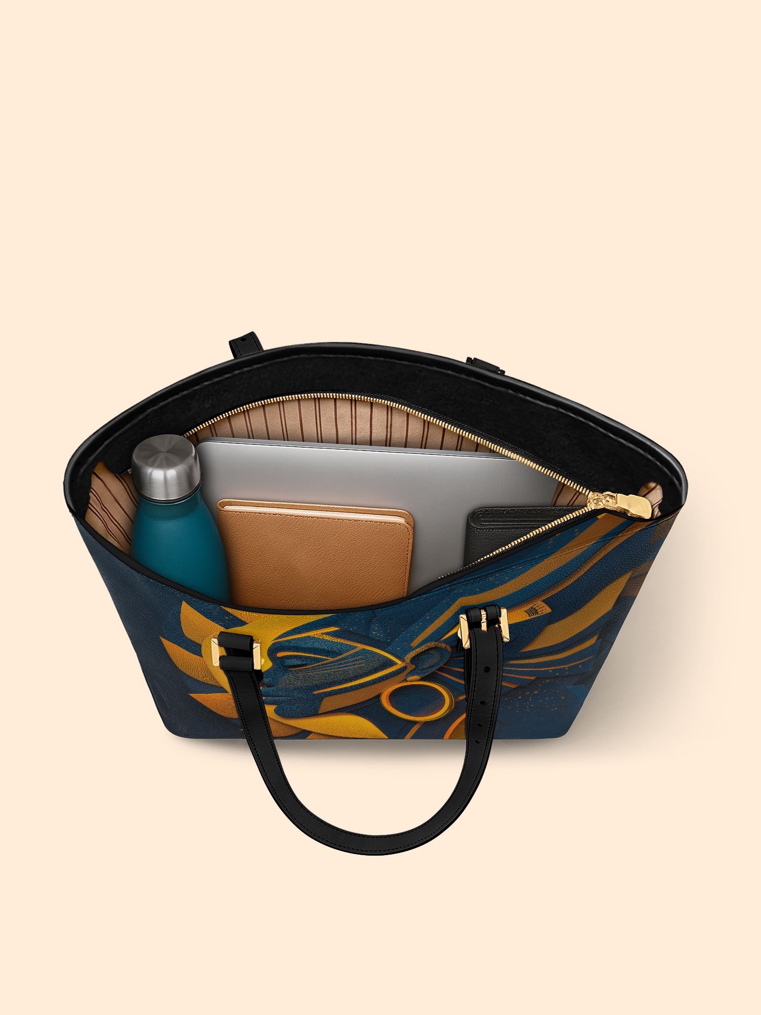 Echo of Light Sleek Leather Tote QR0TD035