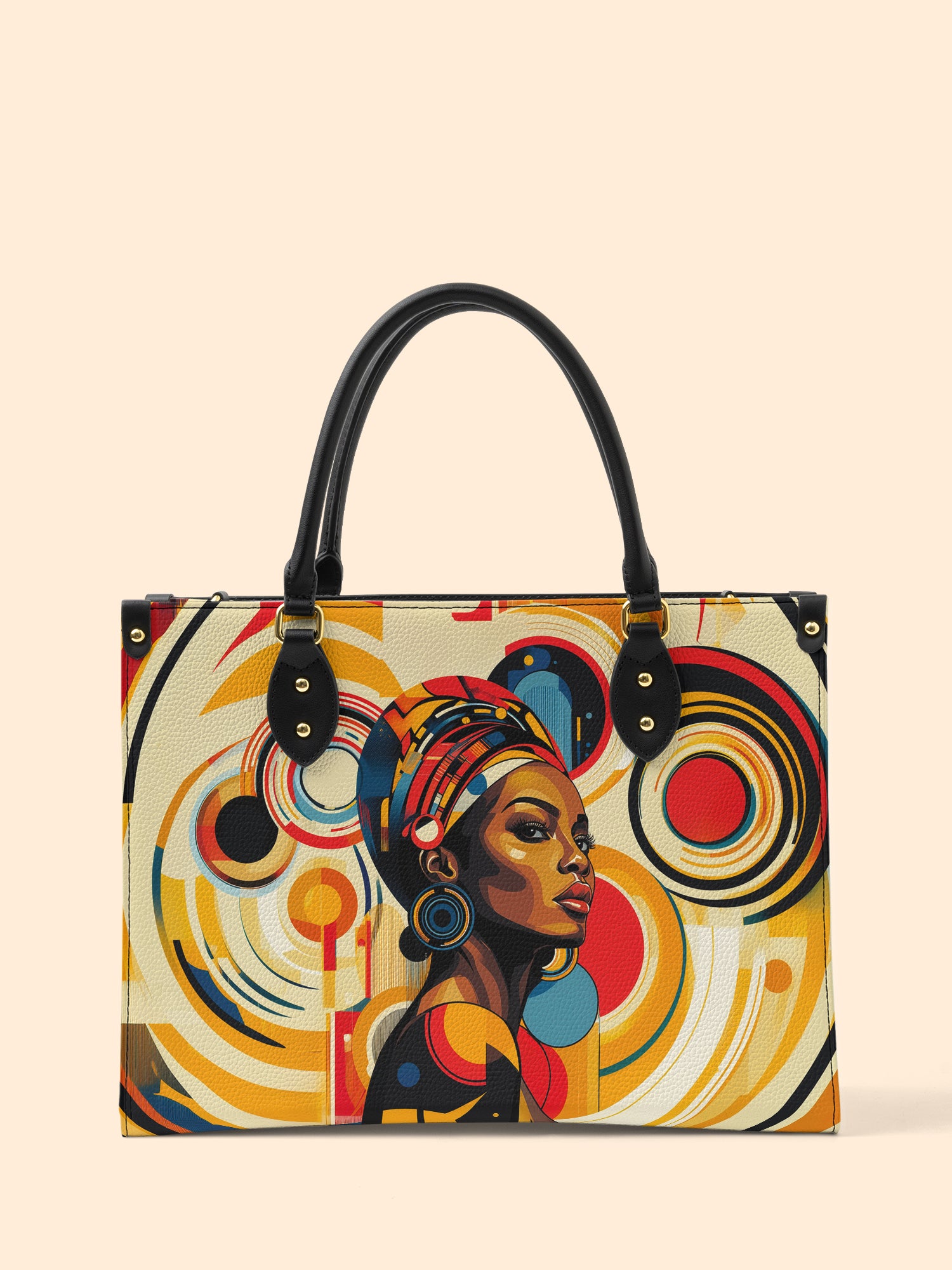 Bold Black Woman Premium Leather Handbag QR0XD110