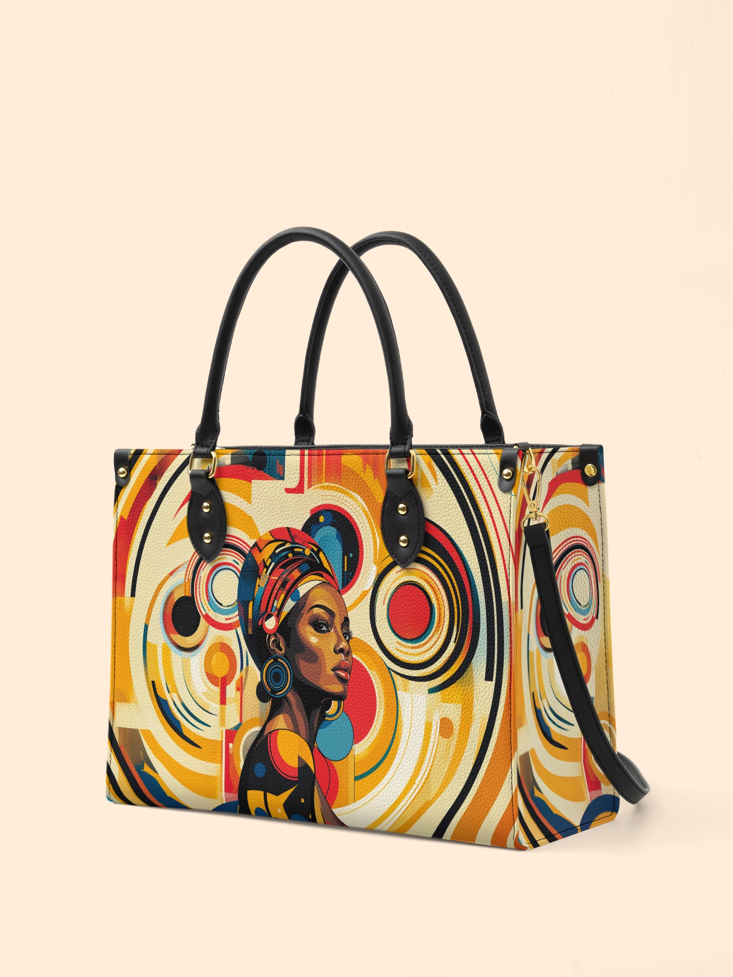 Bold Black Woman Premium Leather Handbag QR0XD110