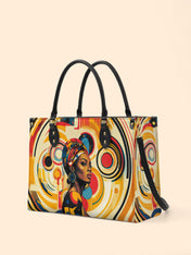 Bold Black Woman Premium Leather Handbag QR0XD110