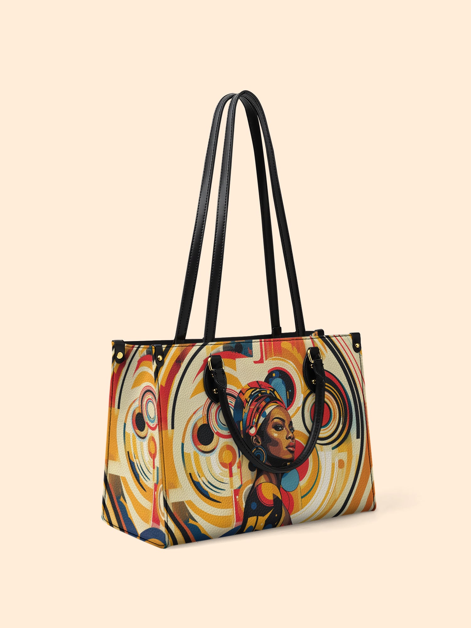 Bold Black Woman Premium Leather Handbag QR0XD110