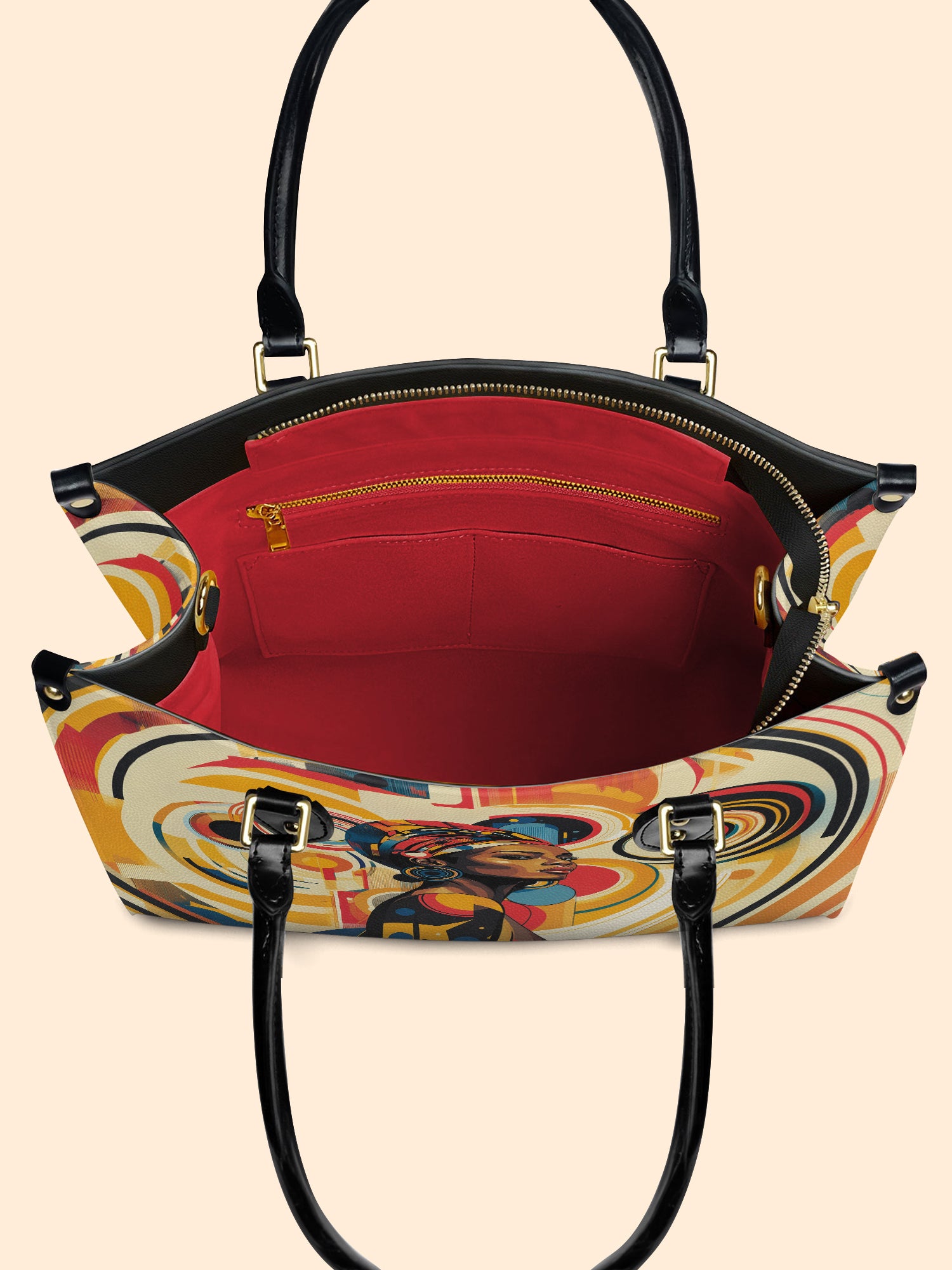 Bold Black Woman Premium Leather Handbag QR0XD110