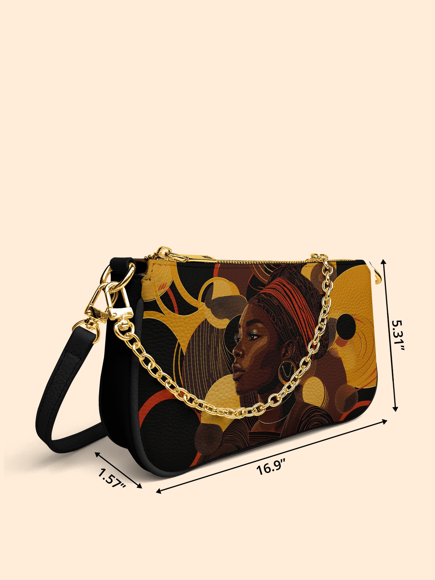 Ebony Beauty Classic Zip Pochette QR0XD149