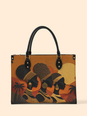 Three African Queens Premium Leather Handbag QR0HH024