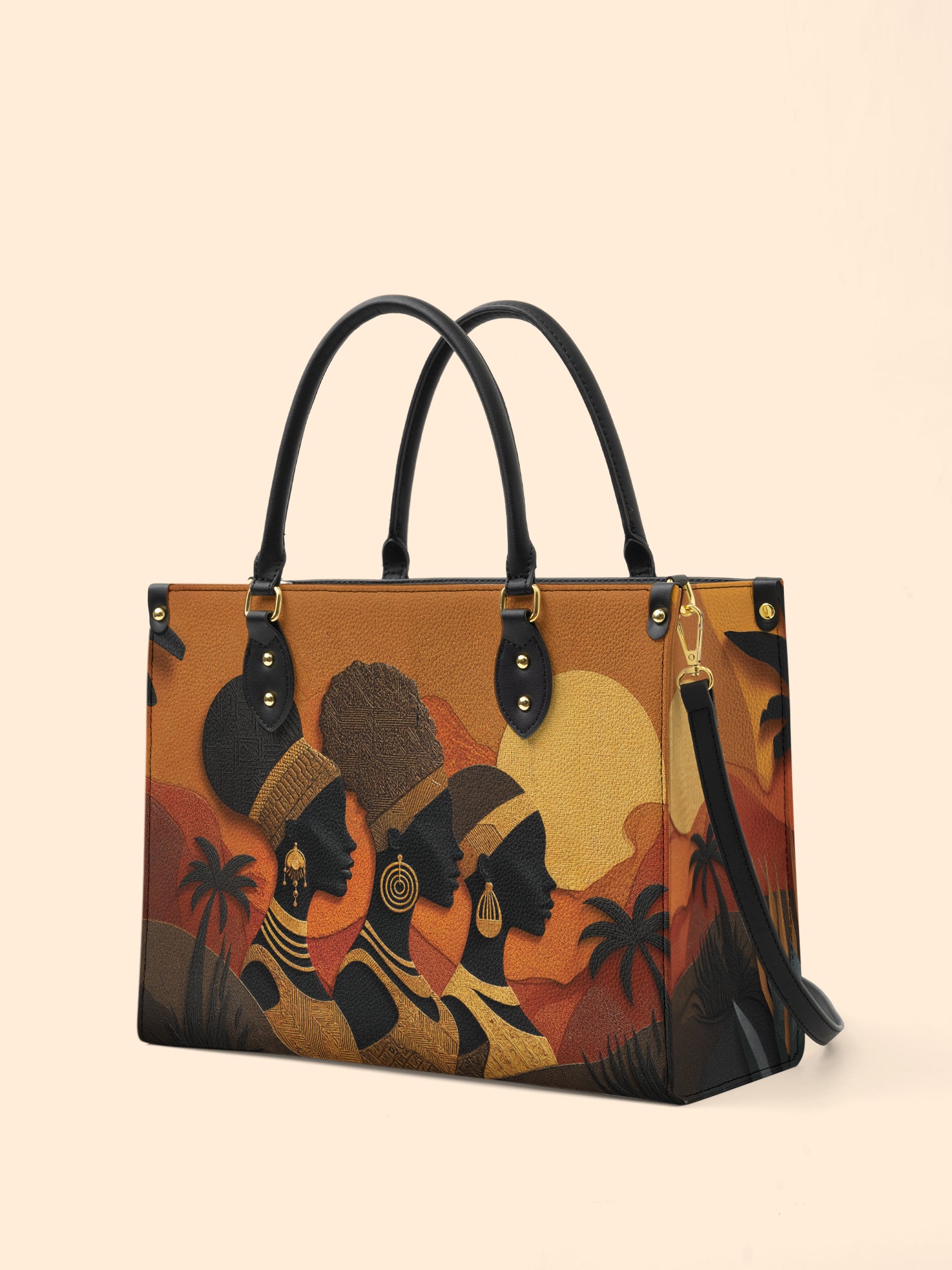 Three African Queens Premium Leather Handbag QR0HH024