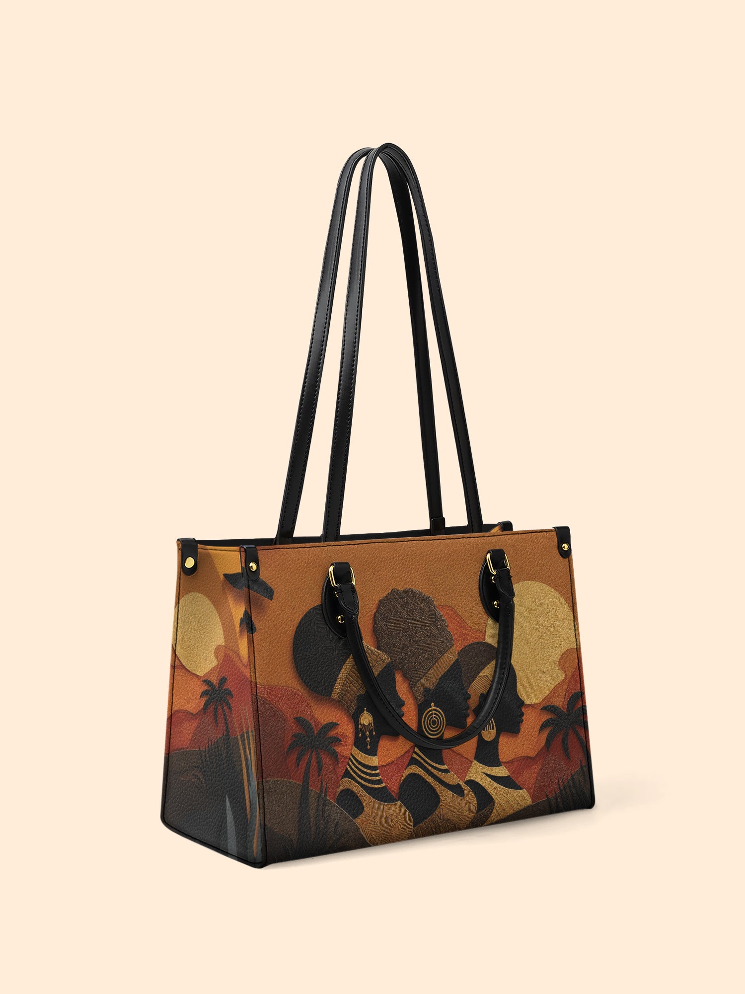 Three African Queens Premium Leather Handbag QR0HH024