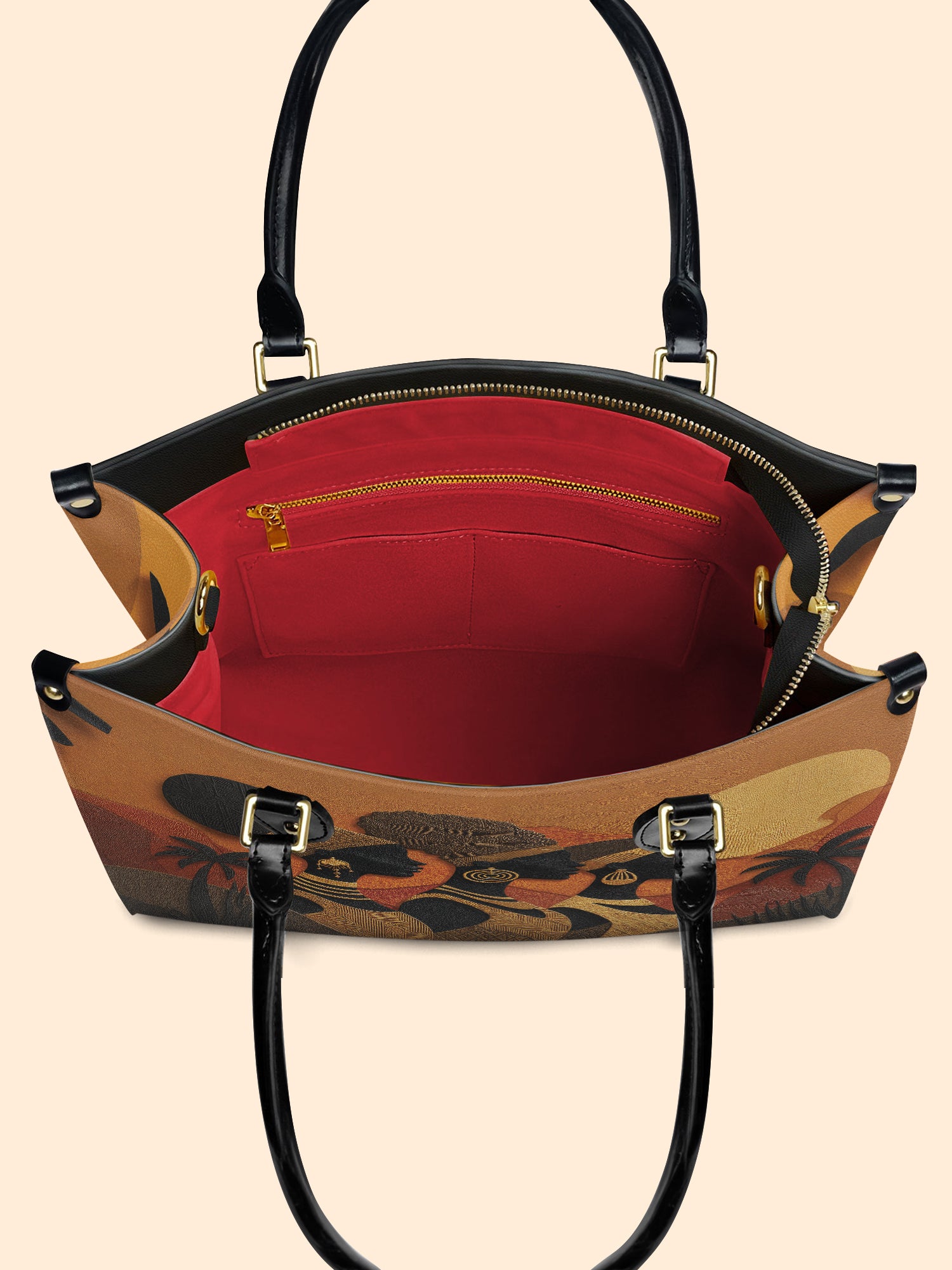 Three African Queens Premium Leather Handbag QR0HH024