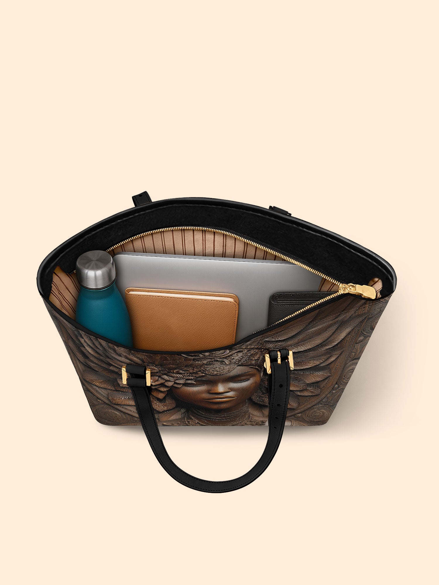 Ancestor Call Sleek Leather Tote QR0XD354