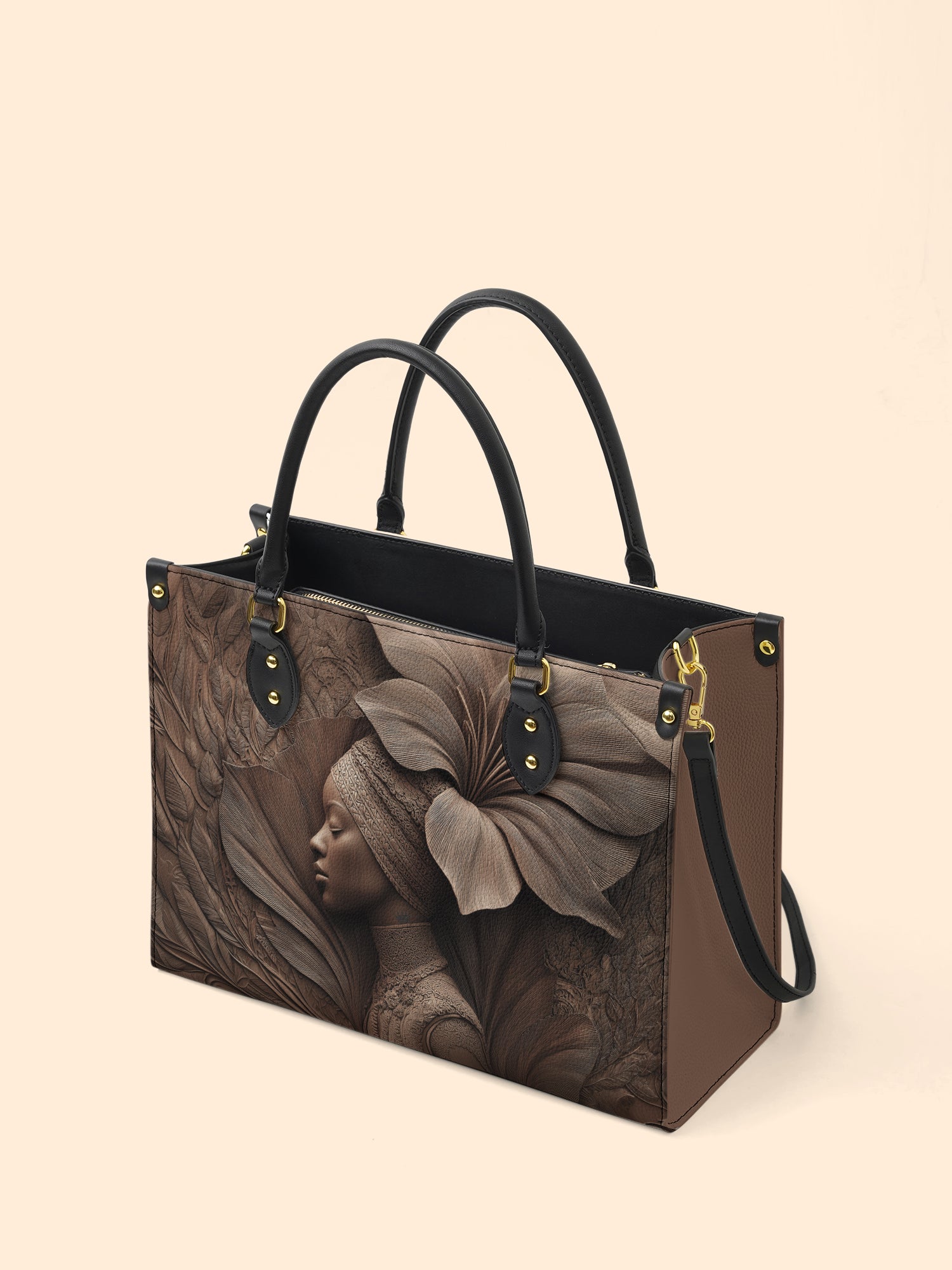 Whispering Bloom Premium Leather Handbag QR0TV083