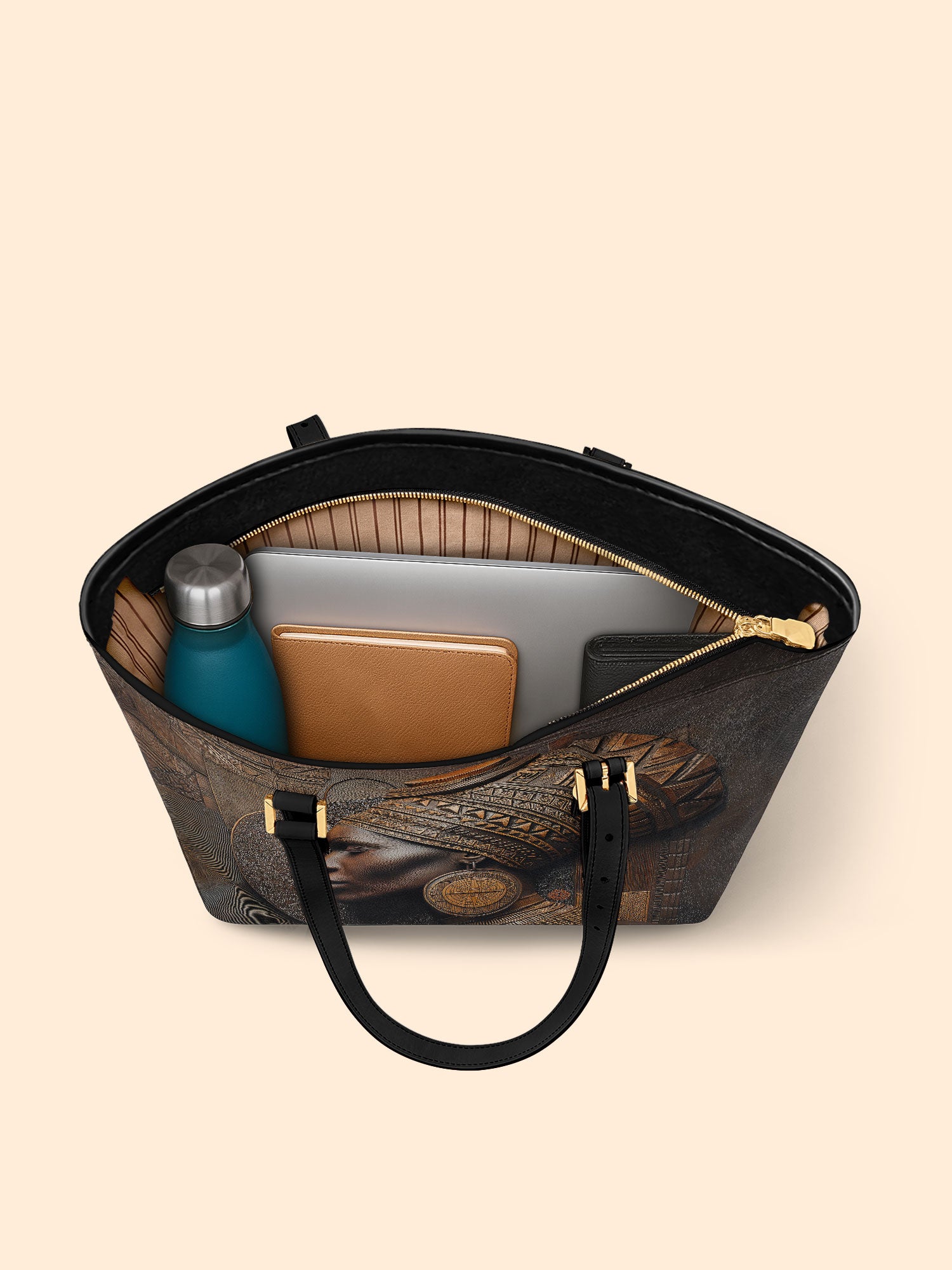 Bronze Serenity Sleek Leather Tote QR0TV150