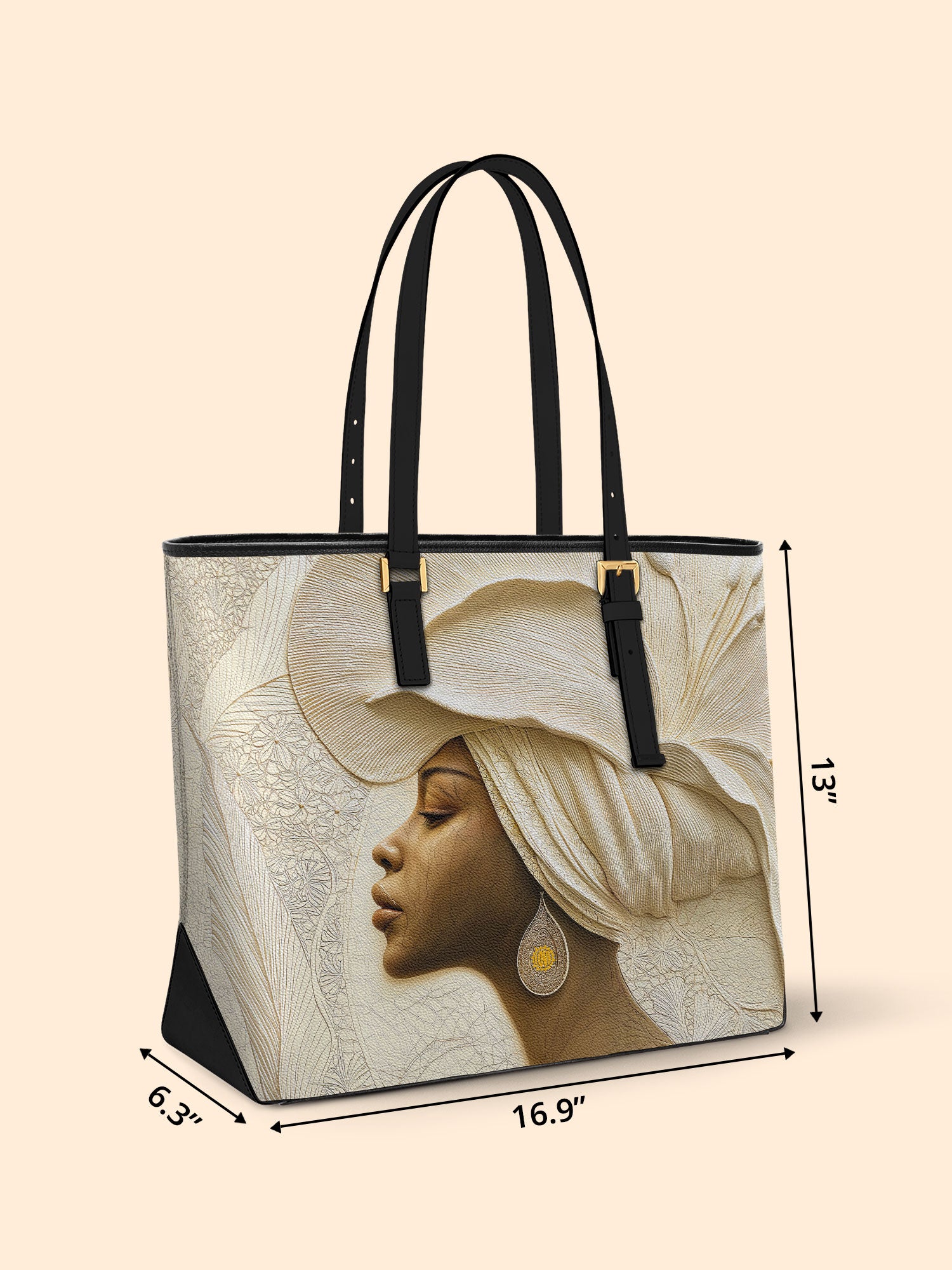 Ivory Blossom Sleek Leather Tote QR0TV124