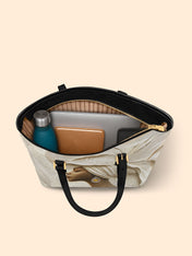 Ivory Blossom Sleek Leather Tote QR0TV124