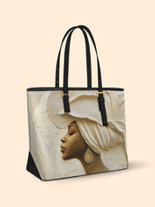 Ivory Blossom Sleek Leather Tote QR0TV124
