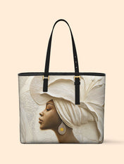 Ivory Blossom Sleek Leather Tote QR0TV124