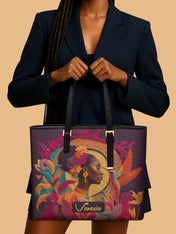 Ebony Wings Sleek Leather Tote