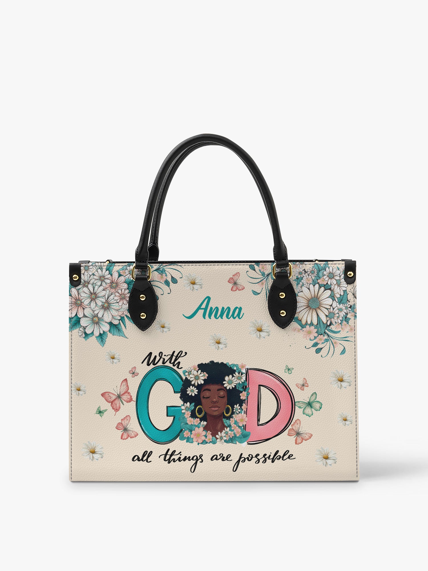 Flower Crown Serenity Premium Leather Handbag