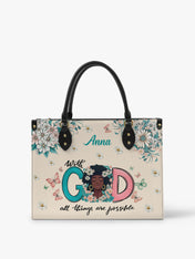 Flower Crown Serenity Premium Leather Handbag