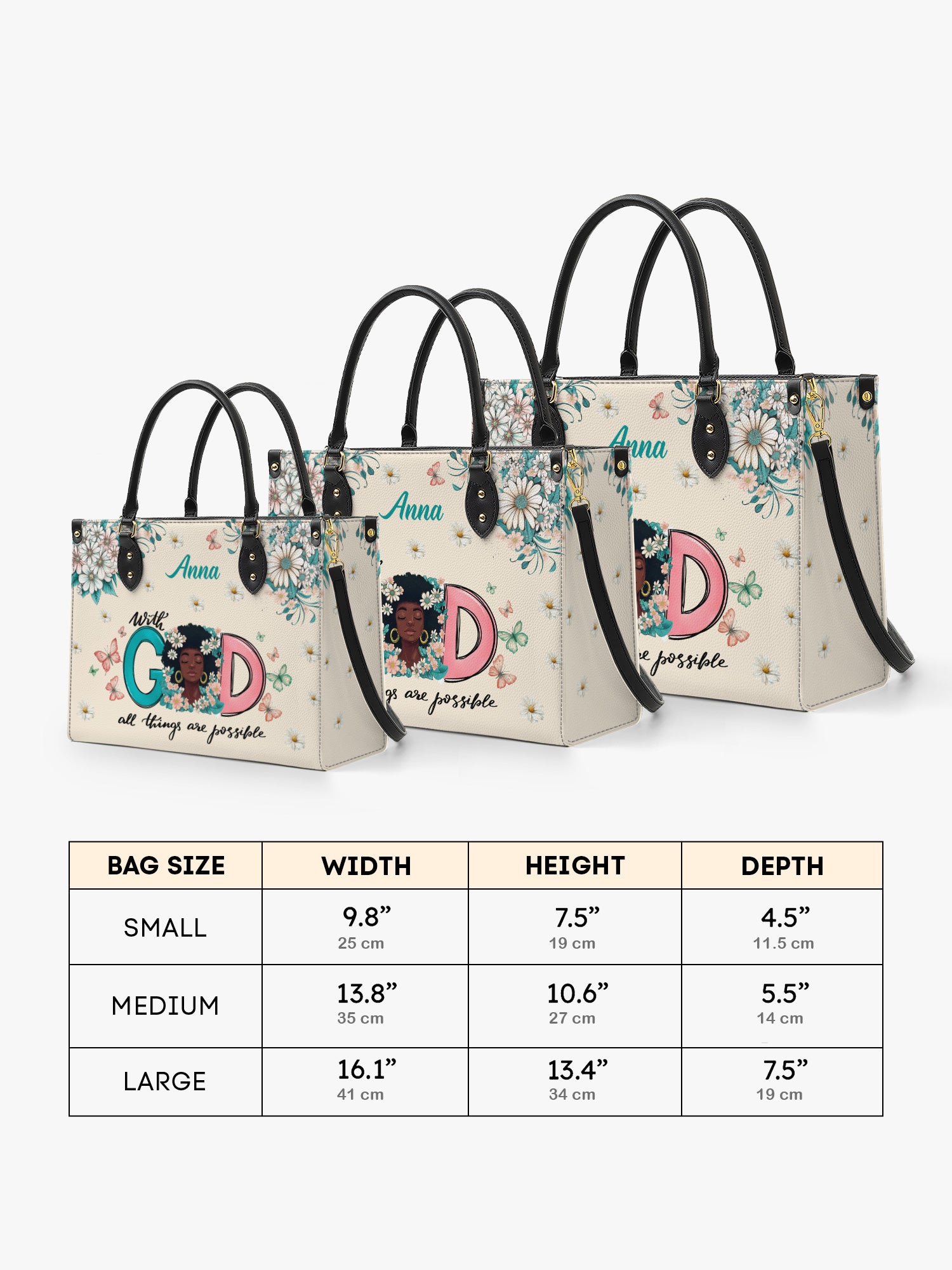 Flower Crown Serenity Premium Leather Handbag