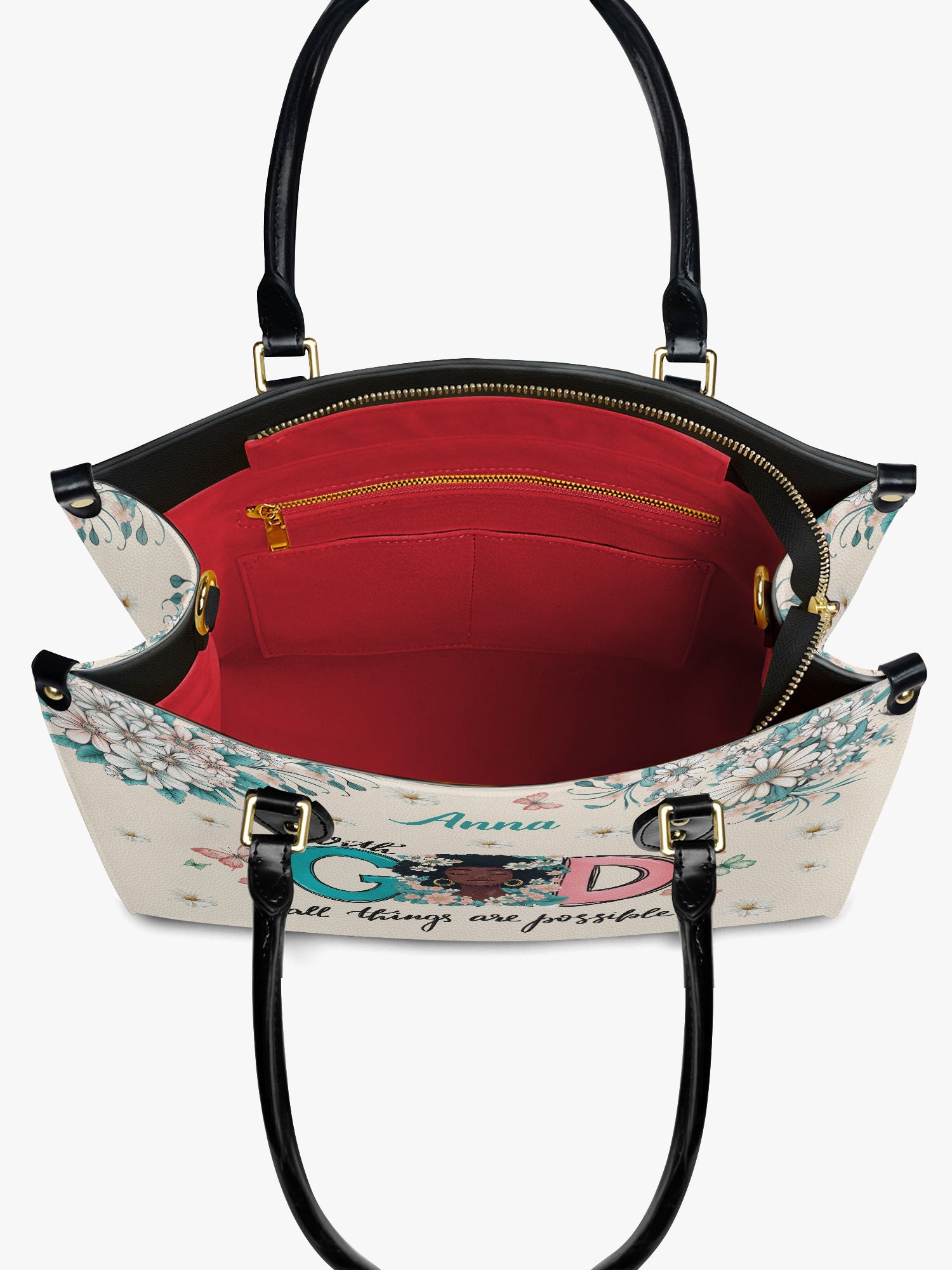 Flower Crown Serenity Premium Leather Handbag