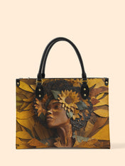 Golden Sunflower Premium Leather Handbag QR0TD379